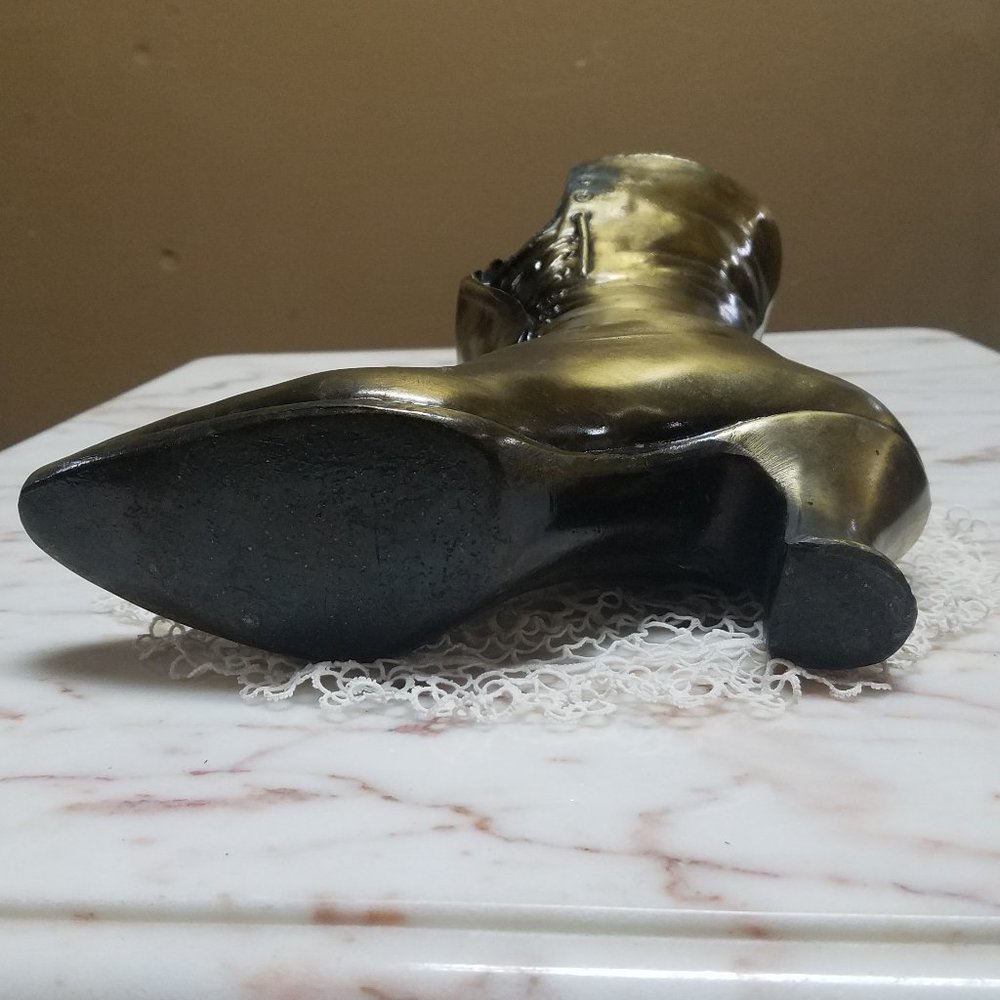 1950's Brass Victorian Decorative Boot Vase - Picture 8 of 9